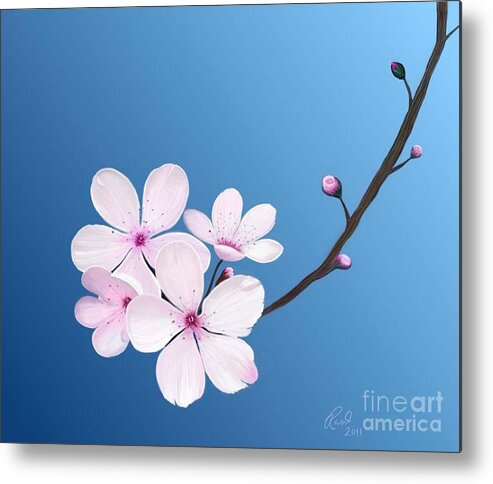 Flowers Metal Print featuring the painting Cherry Blossoms by Rand Herron