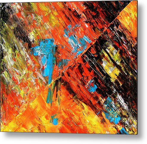 Abstract Art Metal Print featuring the painting Combustion by Jose Miguel Barrionuevo