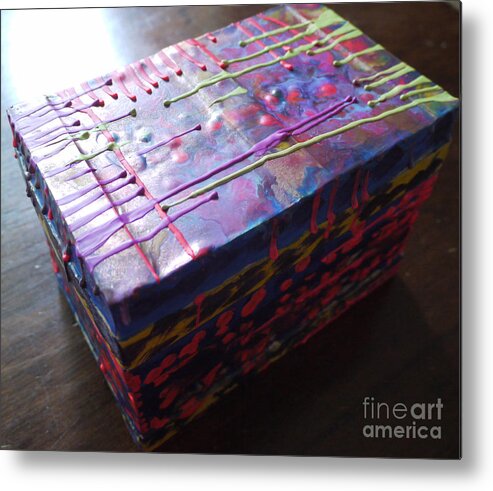 Box Metal Print featuring the painting Sacred Container by Heather Hennick