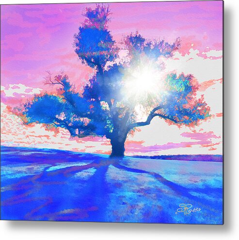 Tree Metal Print featuring the painting Tree Art 001 by Suni Roveto