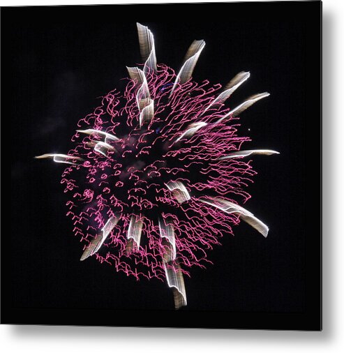 Fireworks Metal Print featuring the photograph Waved Orb by Chris Anderson