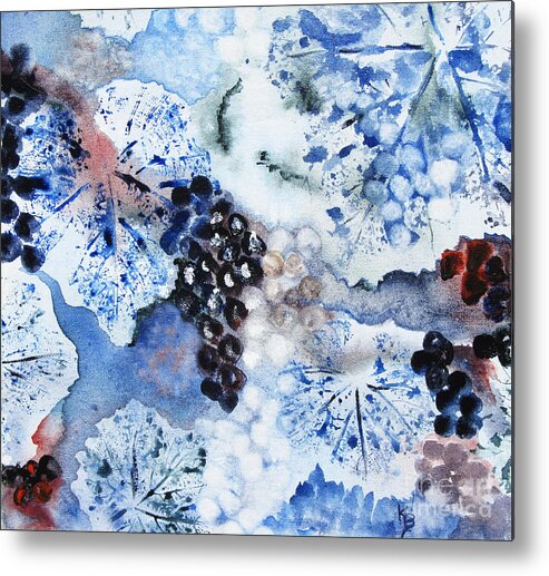 Winter Metal Print featuring the painting Winter Grapes III by Karen Fleschler