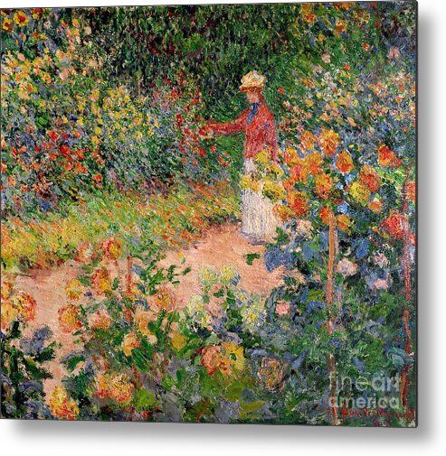 Garden Metal Print featuring the painting Garden at Giverny by Claude Monet