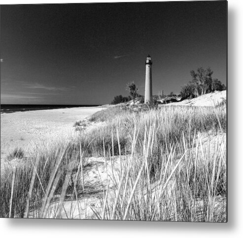 Beach Metal Print featuring the photograph Little Sable Light Station - Film Scan #2 by Larry Carr