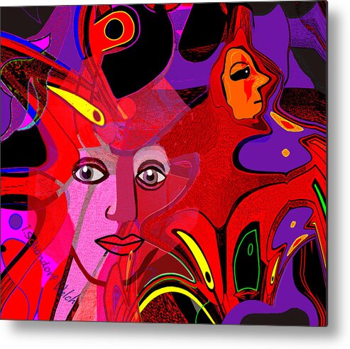 1480 Metal Print featuring the painting 1480 - Fractal light 2017 by Irmgard Schoendorf Welch