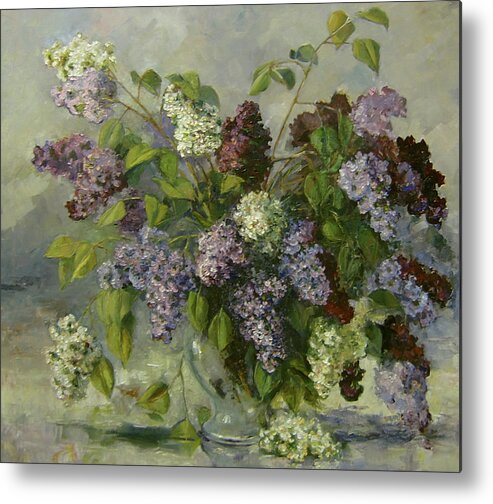 Armenian Metal Print featuring the painting Lilacs #2 by Tigran Ghulyan