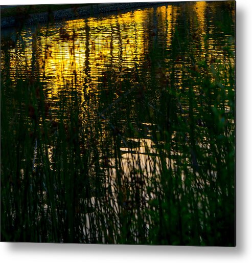 Abstract Metal Print featuring the photograph Abstract Sunset Reflection by Derek Dean