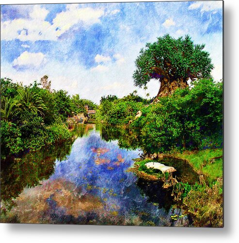 Landscape Metal Print featuring the digital art Animal Kingdom Tranquility by Sandy MacGowan