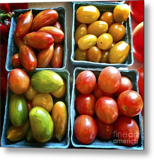 Red Metal Print featuring the photograph Baby Tomato Medley by Dee Flouton