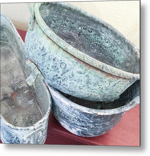 Basins Metal Print featuring the photograph Blue Baskets by Kerry Obrist