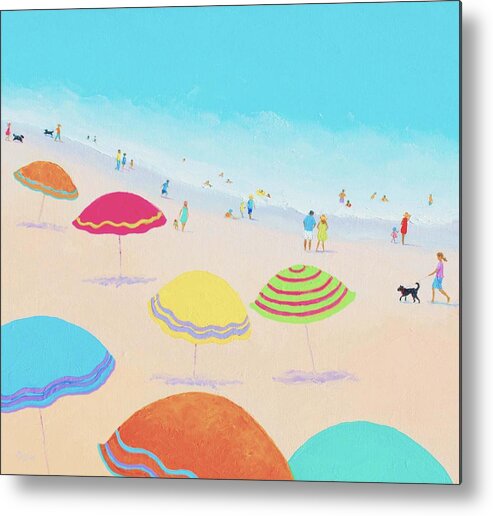 Beach Metal Print featuring the painting Beach Painting - Bright Sunny Day by Jan Matson
