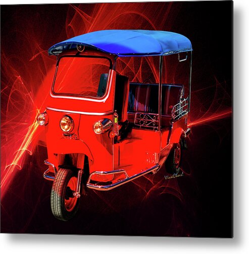 Best Metal Print featuring the digital art Best First Car for a Millennial is Tuk-Tuk by Chas Sinklier
