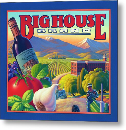 Big House Wine Metal Print featuring the painting Big House Red by Robin Moline