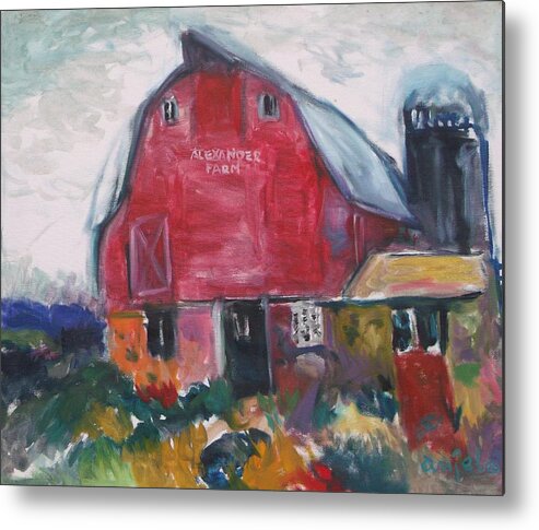 Farm Metal Print featuring the painting Boompa's Barn by Mykul Anjelo