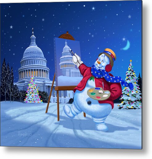 Michael Humphries Metal Print featuring the painting Capitol Christmas by Michael Humphries