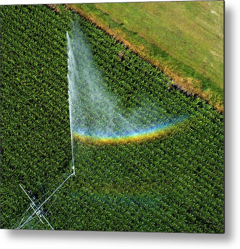 Irrigation Metal Print featuring the photograph Center Pivot Rainbow by Mark Dahmke