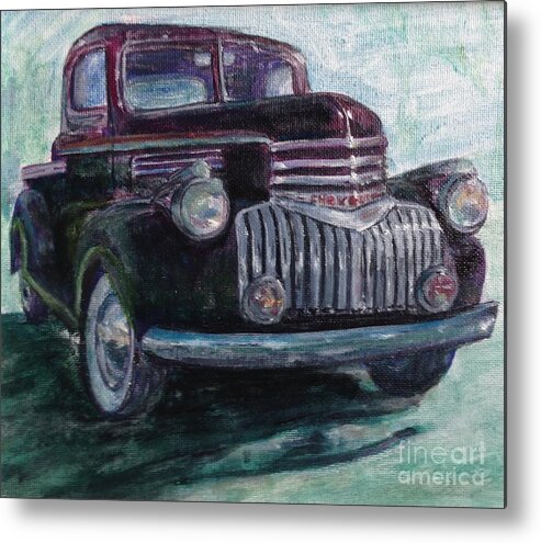 Automobile Metal Print featuring the painting 47 Chevy Truck by Lavender Liu