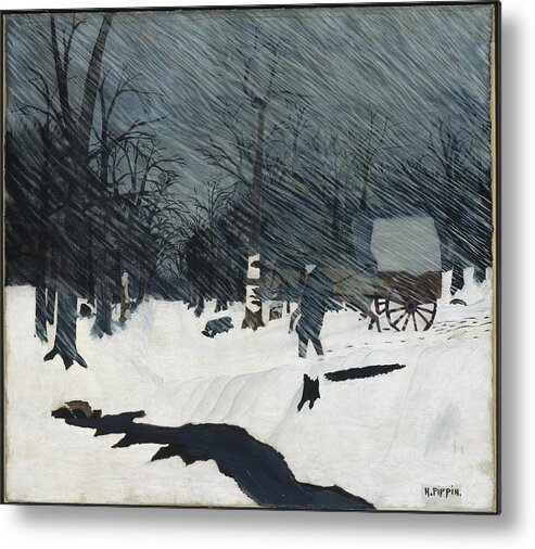 Country Doctor (night Call) Horace Pippin Metal Print featuring the painting Country Doctor by MotionAge Designs