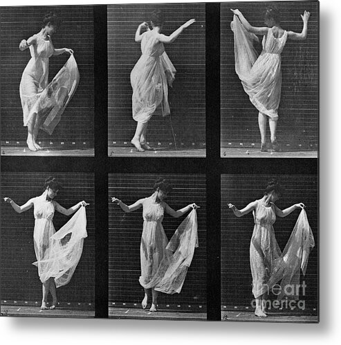 Muybridge Metal Print featuring the photograph Dancing Woman by Muybridge by Eadweard Muybridge