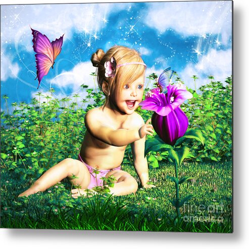 Child Metal Print featuring the digital art Discovery by Alicia Hollinger