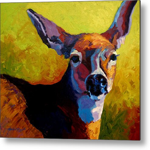 Western Metal Print featuring the painting Doe Portrait V by Marion Rose