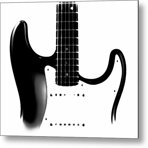 Electric Guitars Metal Print featuring the photograph Electric Guitar BW by Athena Mckinzie