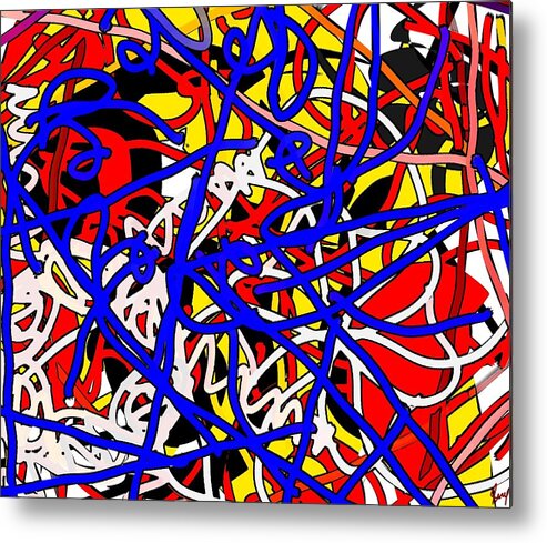 Abstract Metal Print featuring the digital art Electro by Yilmar Henry