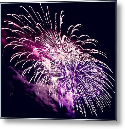 Fireworks Metal Print featuring the photograph Exploding Stars by DigiArt Diaries by Vicky B Fuller