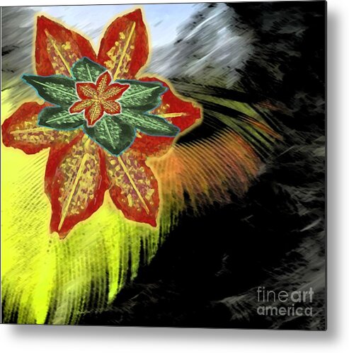 Flower Metal Print featuring the painting Explosion by Belinda Threeths