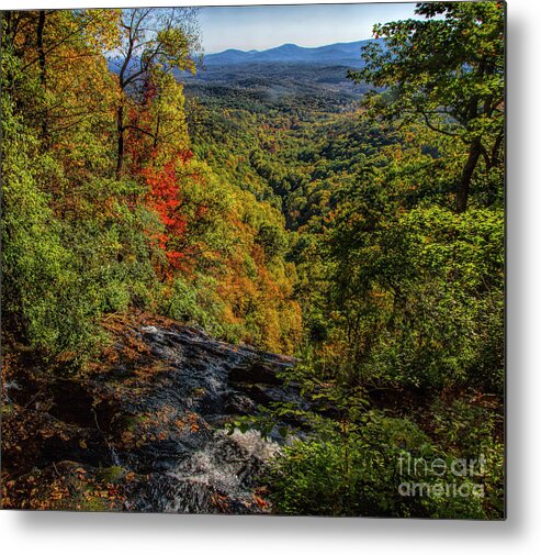 Amicolola Falls State Park Metal Print featuring the photograph Fall Colors from the Top of Amicolola Falls by Barbara Bowen