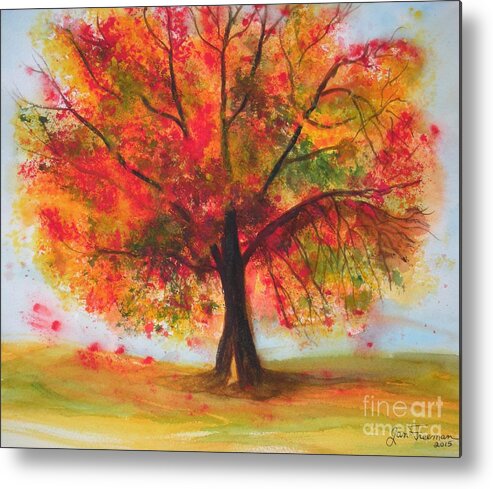 Fall Metal Print featuring the painting Fall by Jan Freeman