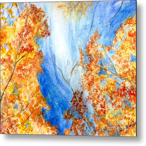 Watercolor Metal Print featuring the painting Fall Splendor by Deb Stroh-Larson