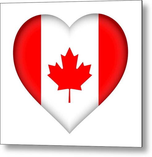Canada Metal Print featuring the digital art Flag Of Canada Heart by Roy Pedersen