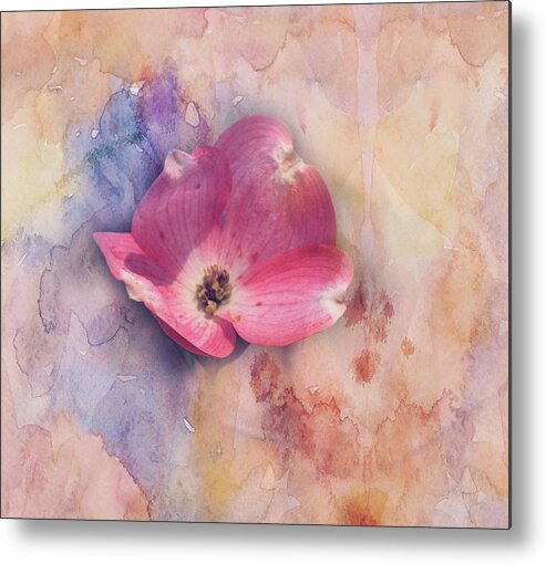 Floral Metal Print featuring the photograph Floating Pink Bloom by Toni Hopper