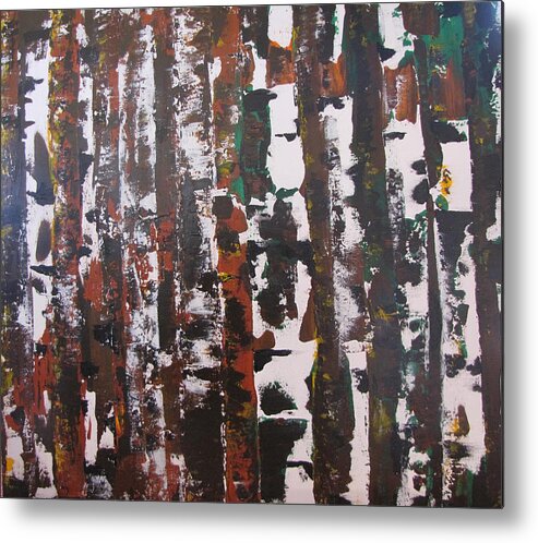 Abstract Metal Print featuring the painting Forest For The Trees by Gary Smith