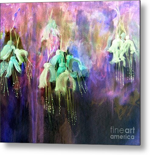 Flowers Metal Print featuring the painting Fuchsia Flowers by Julie Lueders 