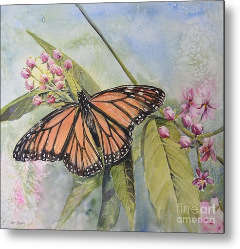 Monarch Metal Print featuring the painting Garden Visitor by Bev Morgan