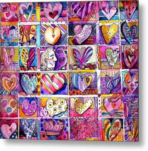 Love Metal Print featuring the painting Heart 2 Heart by Mindy Newman