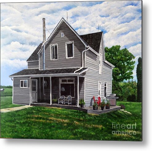 Home Metal Print featuring the painting House of Memories by Marilyn McNish