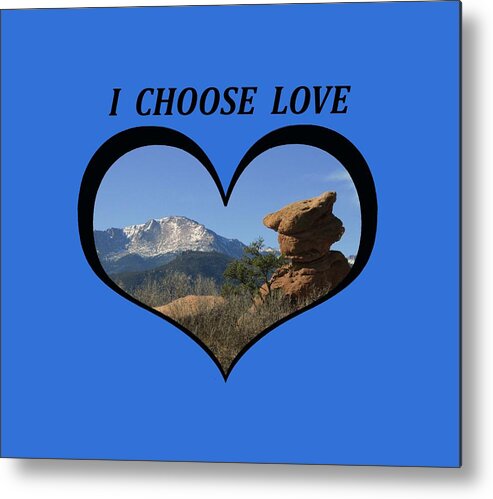 Love Metal Print featuring the digital art I Chose Love With a Joyful Dancer and Pikes Peak in a Heart by Julia L Wright