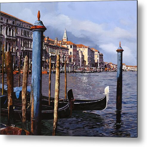 Venice Metal Print featuring the painting I Pali Blu Sul Canal Grande by Guido Borelli