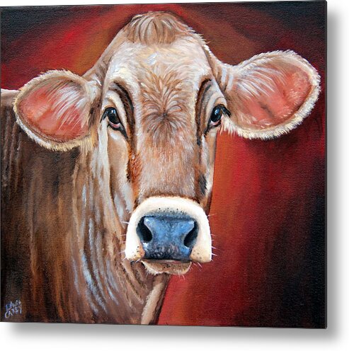 Brown Swiss Metal Print featuring the painting Ingrid by Laura Carey