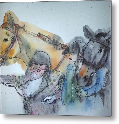 Tv Series. Pbs. In Honor. Keeping Up Appearances. Figures. Equine Metal Print featuring the painting Keeping up Appearances album by Debbi Saccomanno Chan