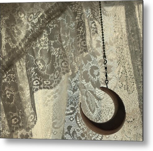 Lace Metal Print featuring the photograph Lace and Crescent - antiqued by ShaddowCat Arts - Sherry
