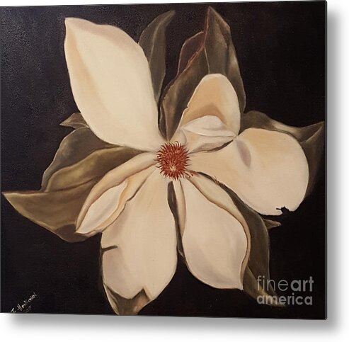 White Flower Metal Print featuring the painting Magnolia by Isabel Honkonen