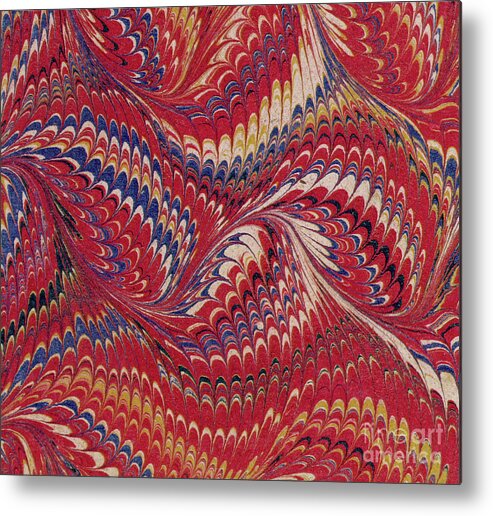 Marble Metal Print featuring the painting Marbled endpaper by English School