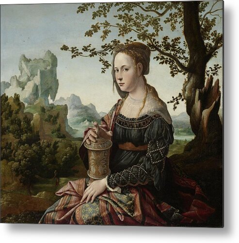 Painting Metal Print featuring the painting Mary Magdalene, 1530 by Vincent Monozlay