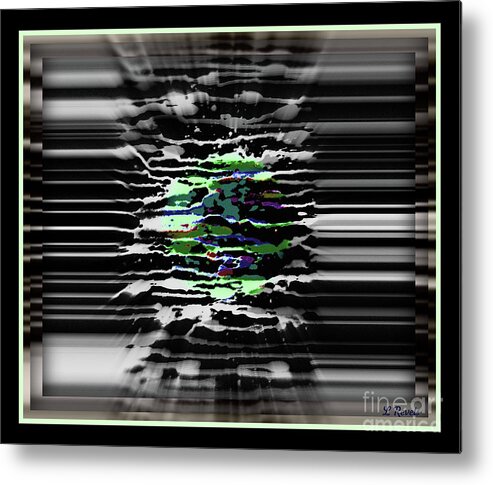 Abstract Metal Print featuring the painting Microwaves by Leslie Revels