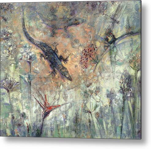 Bugs Metal Print featuring the painting Mom's backyard. by Nato Gomes