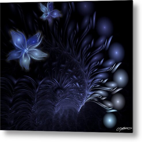 Abstract Metal Print featuring the digital art Moonflower by Casey Kotas